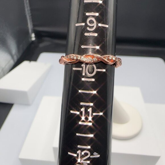 14k Gold Plated Jewelry - 14K Gold Plated Rose Gold Tone Twisted Ring Womens 9.5 Fashion Jewelry